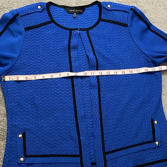 Ming Wang Women’s Blue Sweater Cardigan Size PM - Picture 5 of 13